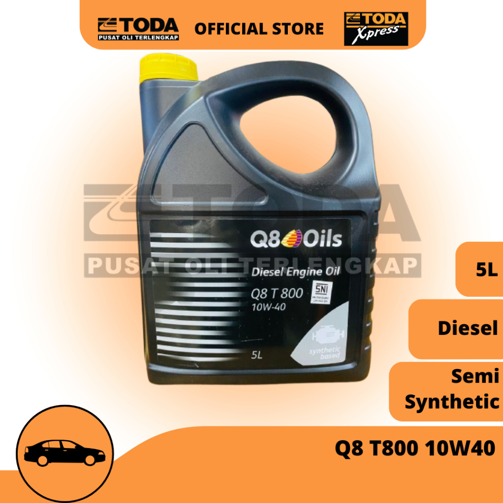 Oli Mesin Mobil Q8 T800 10W40 Diesel 5L Original