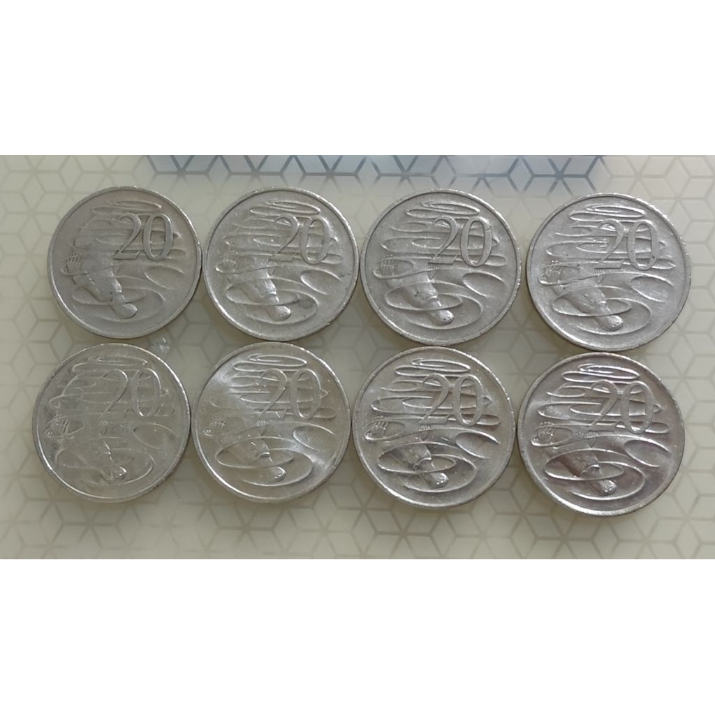Set 8 Koin 20 Cent Australia