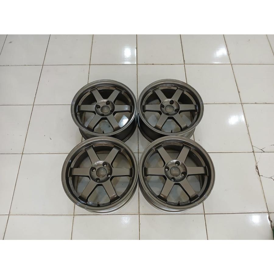 VELG MOBIL MURAH BEKAS TE37 R16 LUBANG 4 UNTUK BIRO JAZZ YARIS FREED MOBILIO BALENO