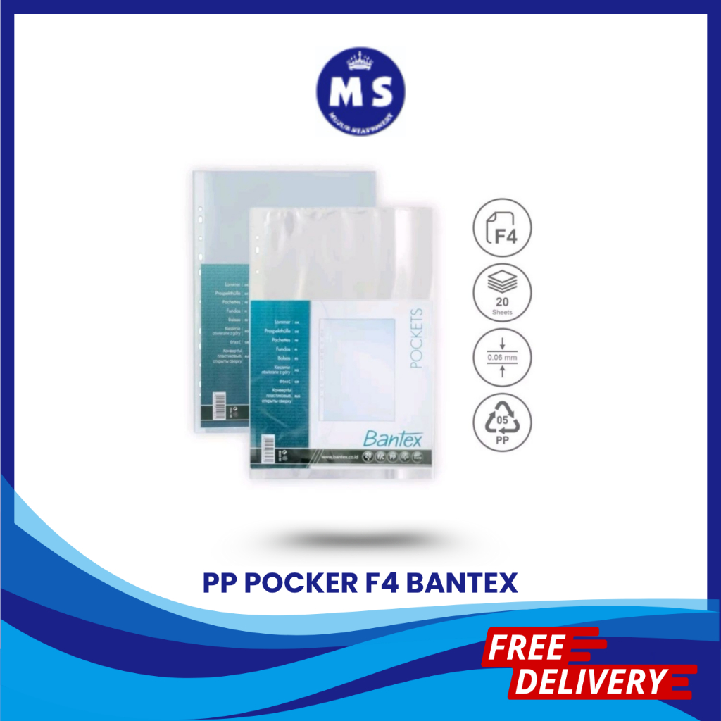 

BANTEX PP POCKET PLASTIK F4 CLEAR 8843