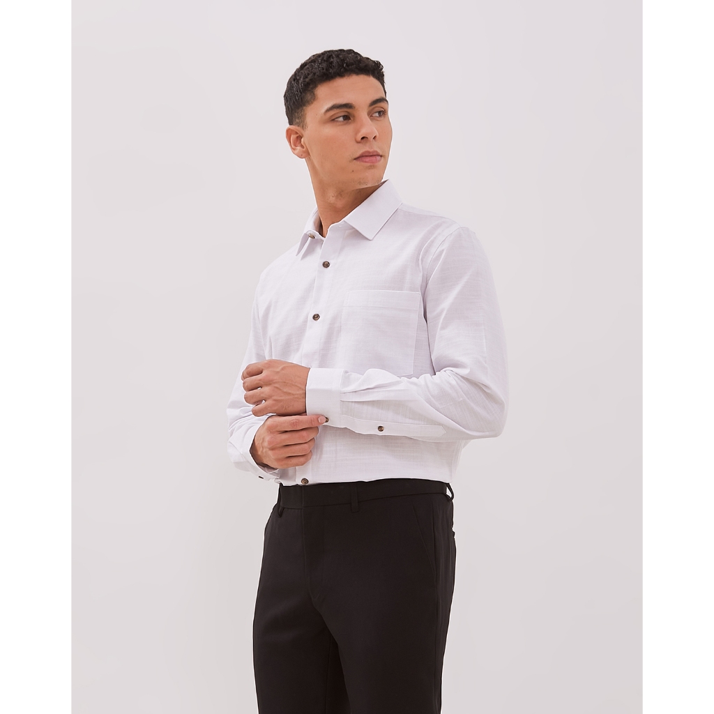 VALINO Kemeja Lengan Panjang Putih Pria - V-DACA01-A1