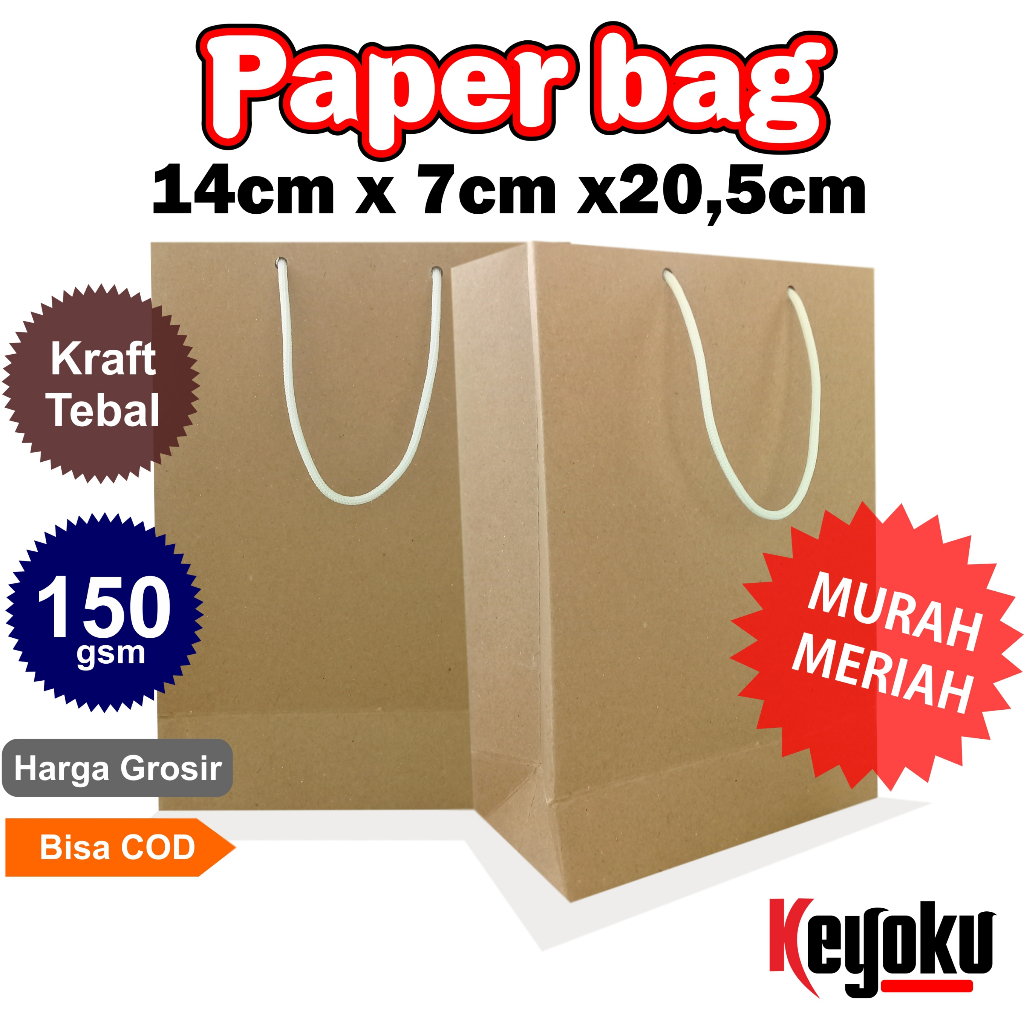 

PAPER BAG COKLAT POLOS KRAFT/TAS KADO/PAPER BAG MURAH/PAPER BAG MINI KODE P8