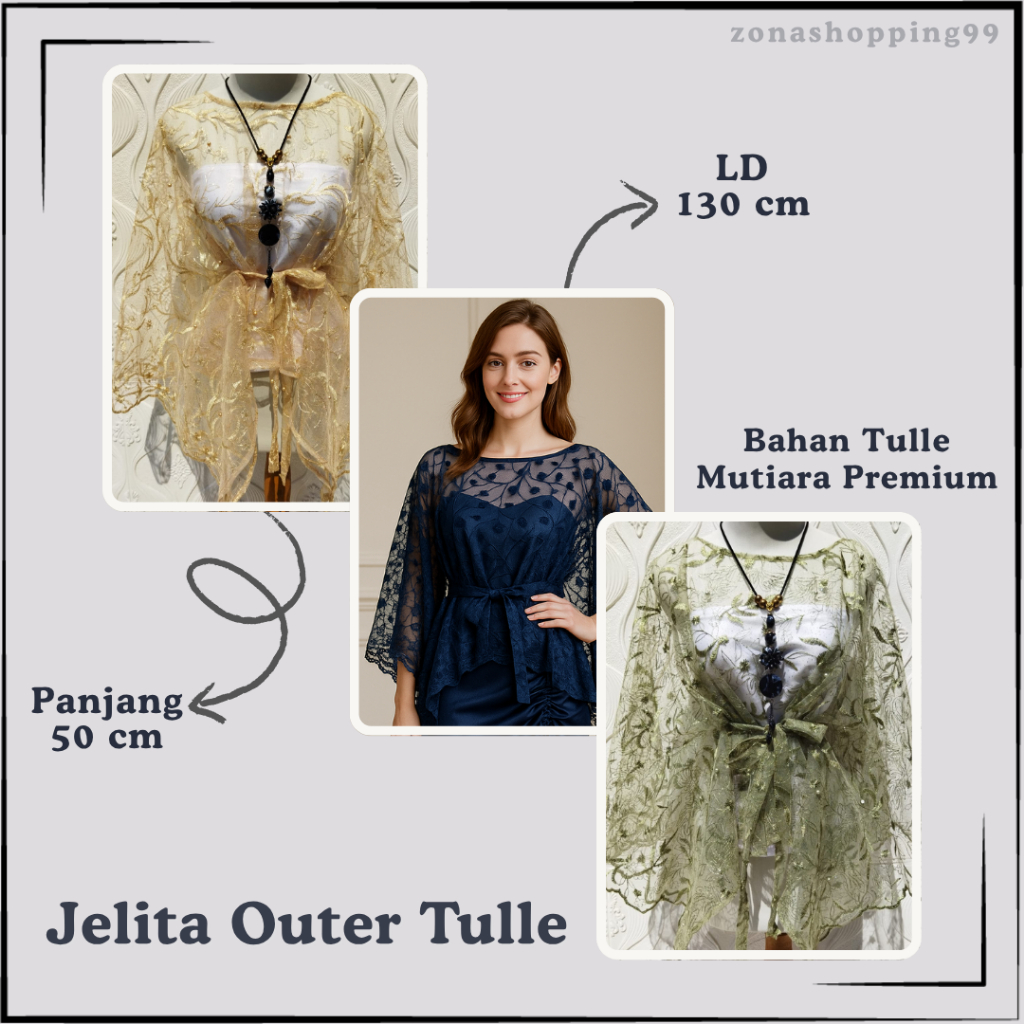 outer jelita Atasan Kebaya Brukat TUNIK Kekinian tile Bahan Mutiara Premium Modern TILE taile  Baju 