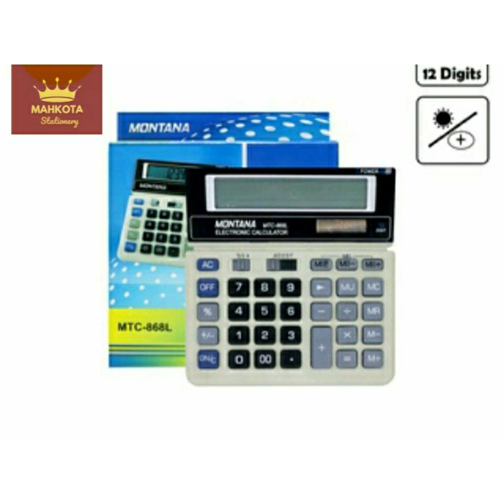 

Kalkulator MONTANA Alat Hitung 12 Digit/Electronic Calculator Big Dusplay 2 Power