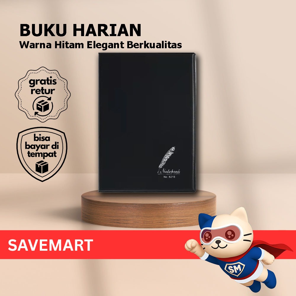 

Buku Harian Fashionable Desain Premium Buku Diary Warna Hitam Serbaguna Buku Catatan Kulit Notebook