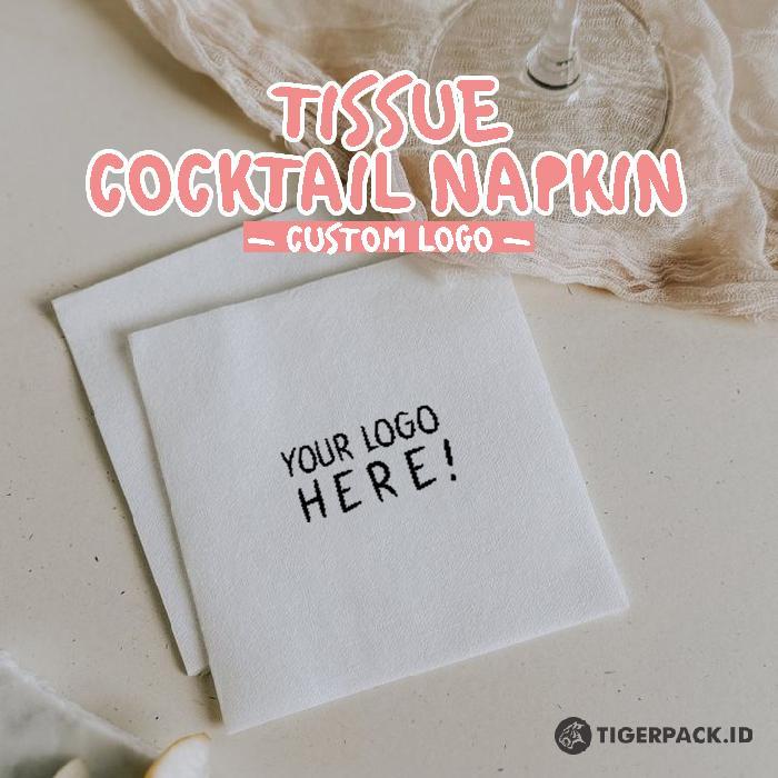 Tissue Cocktail Napkin Cetak logo