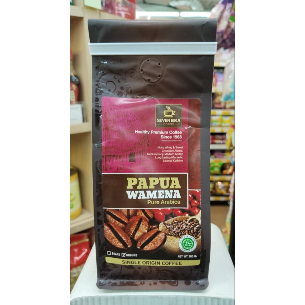 

SEVEN BIKA COFFEE (PAPUA WAMENA) PURE ARABICA GROUND 200 GR