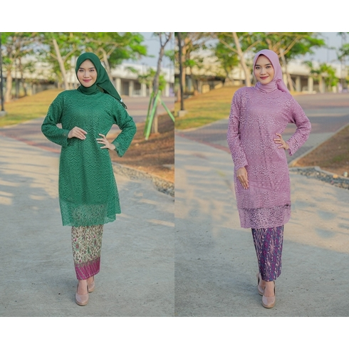 Setelan Kebaya Tunik Brukat Jumbo Size M L XL XXL 3L 4L 5L LD 120 130 140 / Setelan Kebaya Jumbo Bah