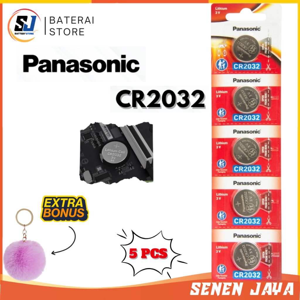 GRATIS GANCI POMPOM  ORII Baterai Batre Batrai Batrei CMOS Panasonic CR2032 Laptop PC Baterai Timban