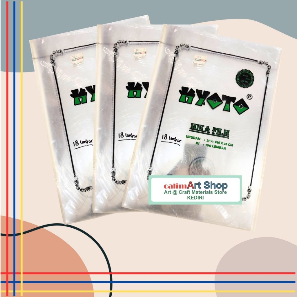 

18 Lembar Plastik Mika Jilid Kyoto Bening