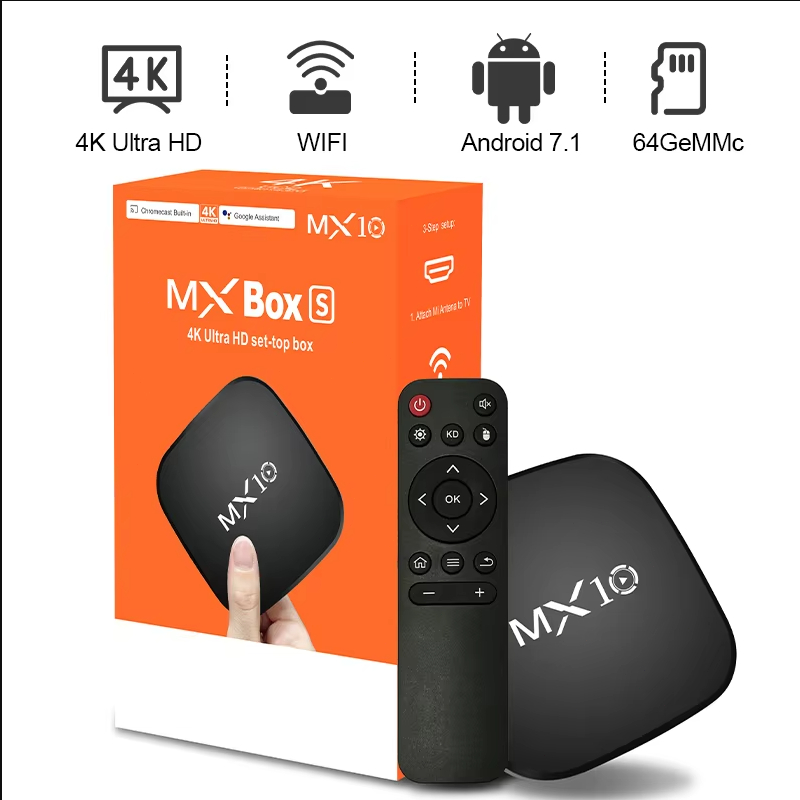 New Deals Android Tv Box Mx10 Ram 4Gb Rom 64Gb Android 13 Os 4K Hd Smart Tv Box Unlock Tv Box