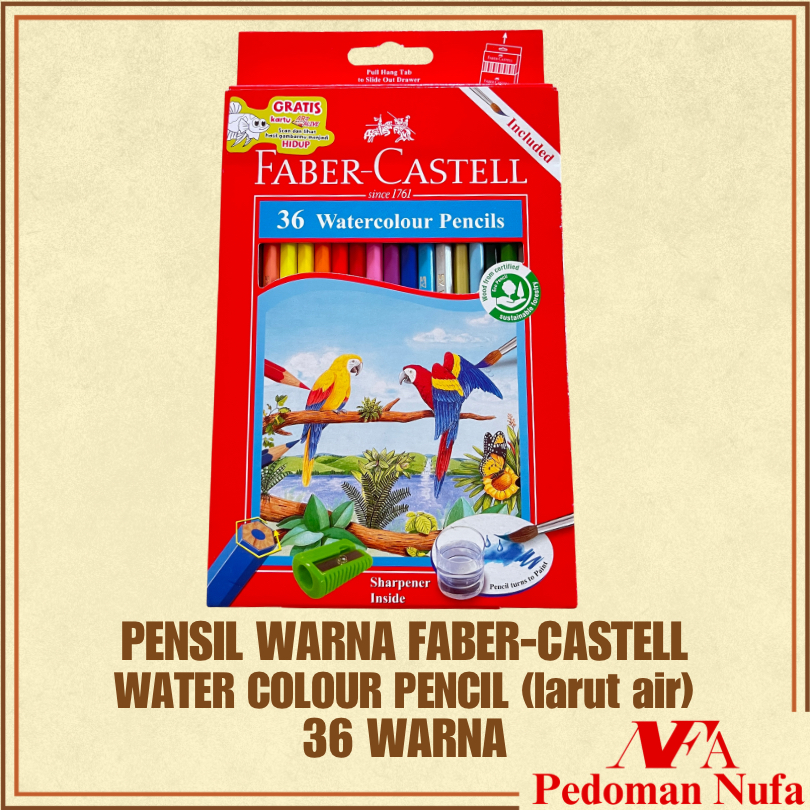 

NUFA FABER CASTELL PENSIL WARNA WATERCOLOUR LARUT AIR 36 WARNA