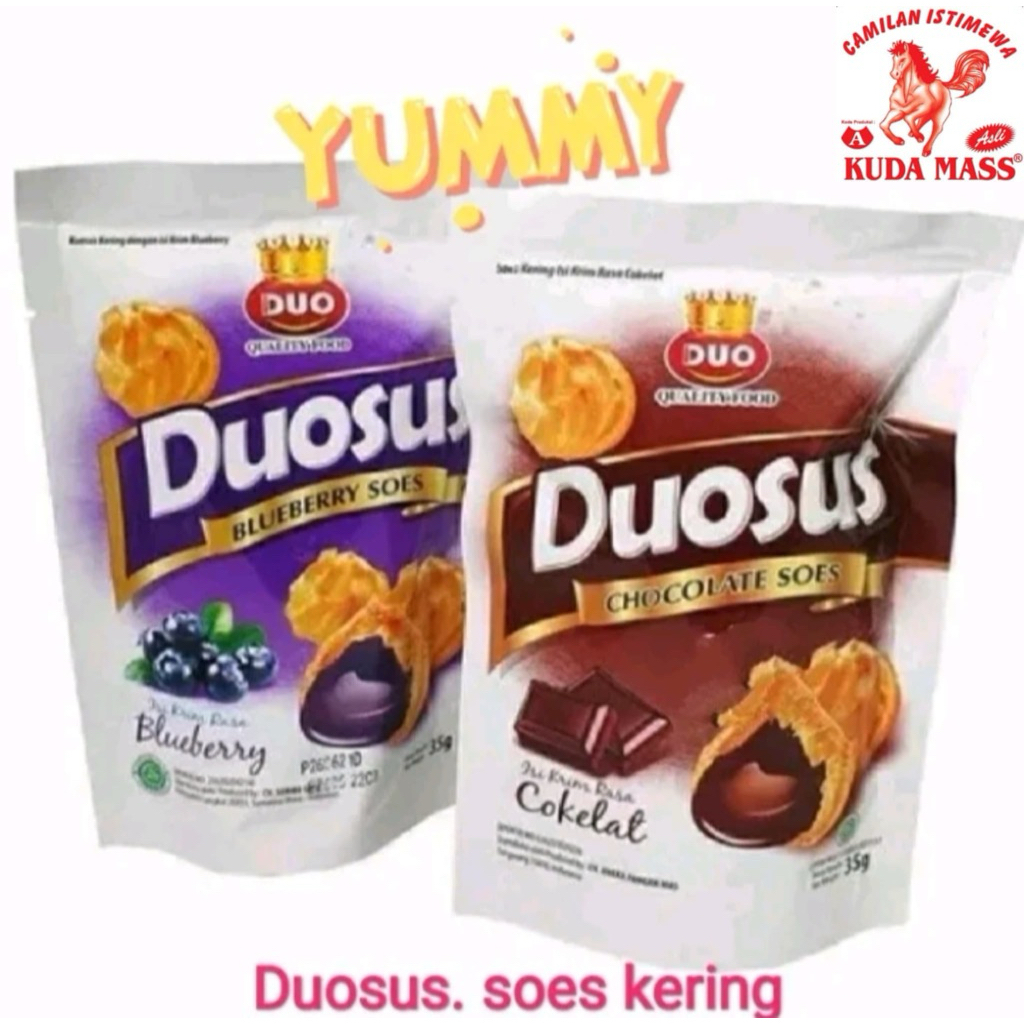 

1 DUS DUOSUS KUE SUS/SOES KRIM ISI COKELAT, VANILA, BLUEBERRY, KEJU | UD. KUDA MASS A