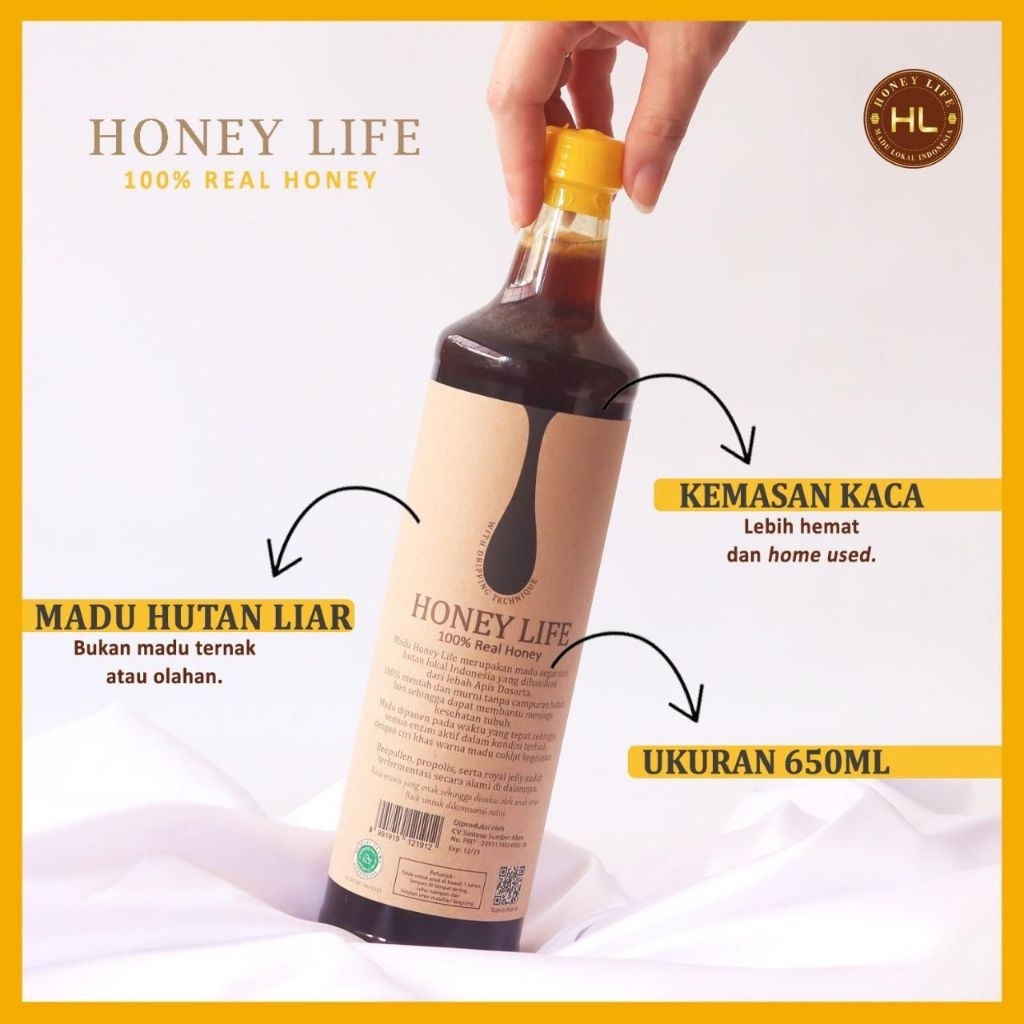 

Madu Asli Hutan HONEY LIFE [ Madu Murni / Forest Honey ] 650ml