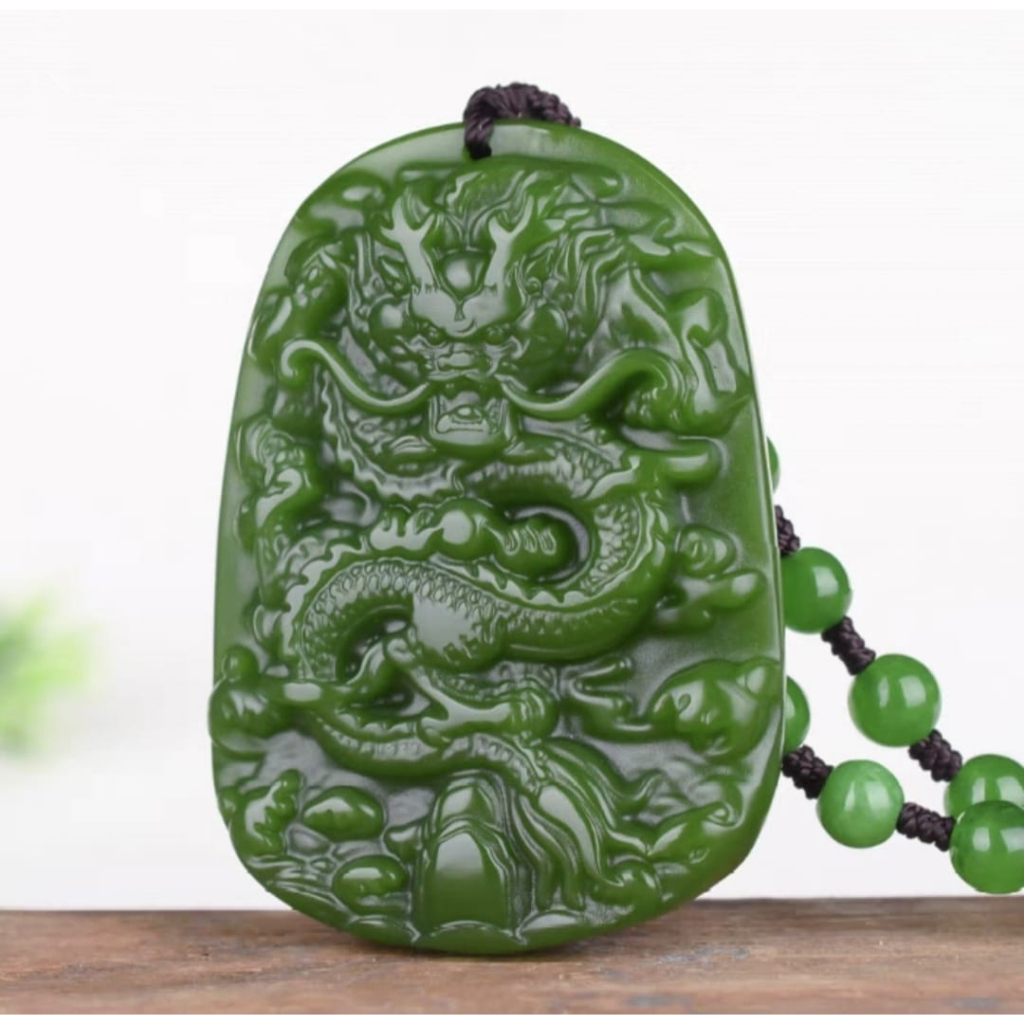 COD Kalung Kesehatan Giok Asli Pria Wanita Batu Giok Import Model Shio / Kalung Giok Asli