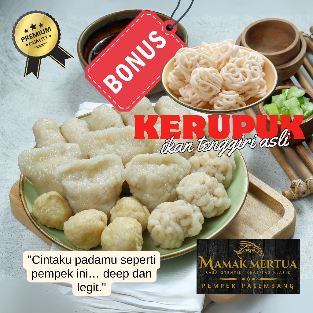 

Pempek Kecil Satuan – Minimal 10 Pcs cuko 100 ml + ebi, beli 20 bonus kerupuk ikan tenggri palembang