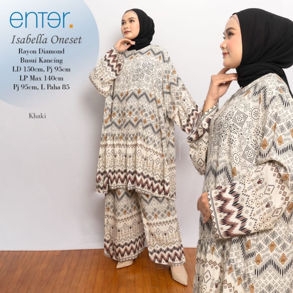 ISABELLA ONESET JUMBO LD 150 5XL XXXXL BAHAN RAYON BY ENTER SETELAN PAKAIAN JUMBO ONESET JUMBO ENTER