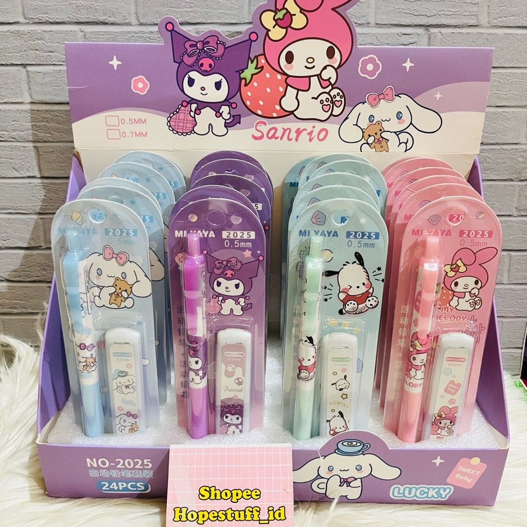 

PENSIL MEKANIK 0,5 KARAKTER SANRIYOO REFILL/JENIS PENSIL HB