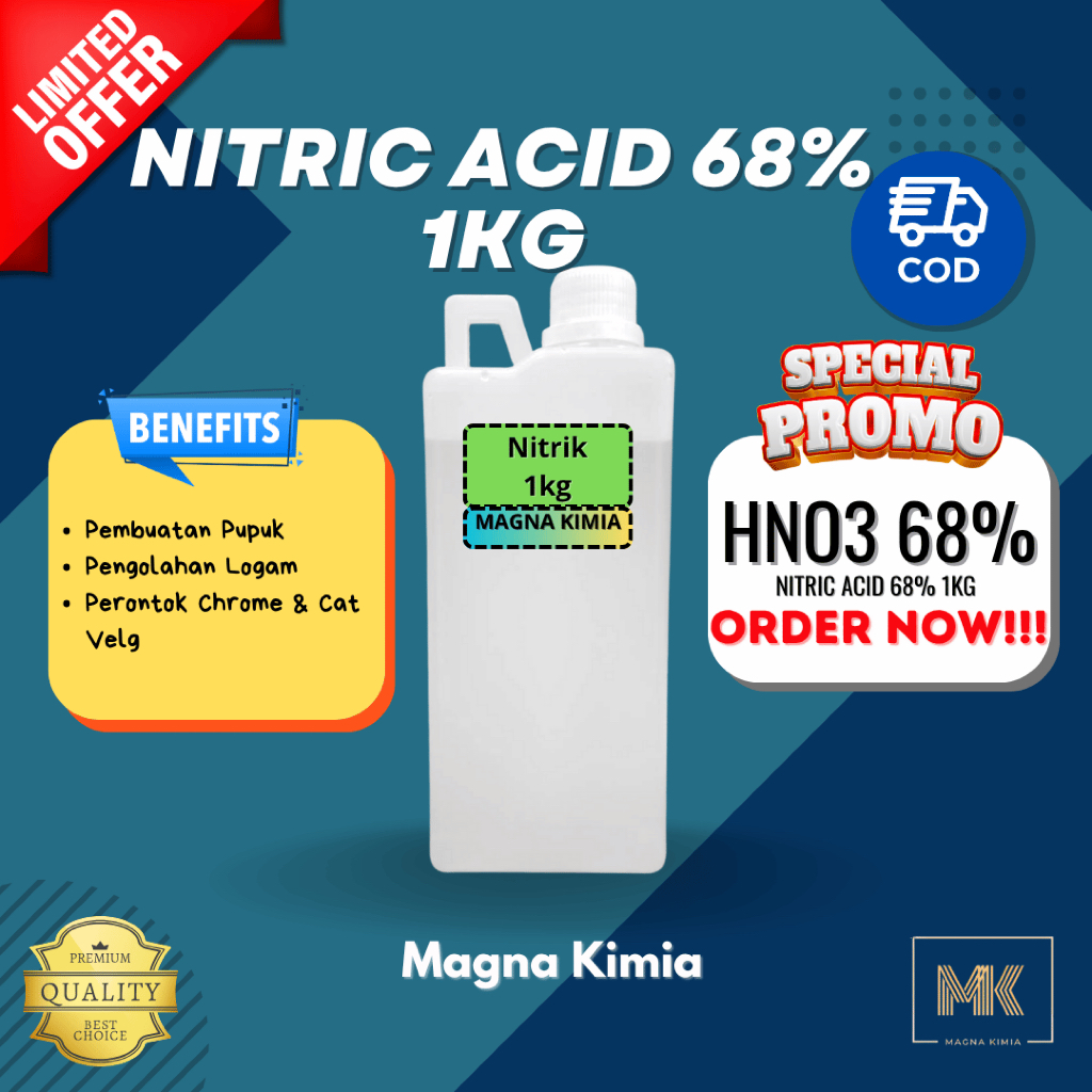 

nitric acid 68% 1kg - HNO3 68% 1kg murni