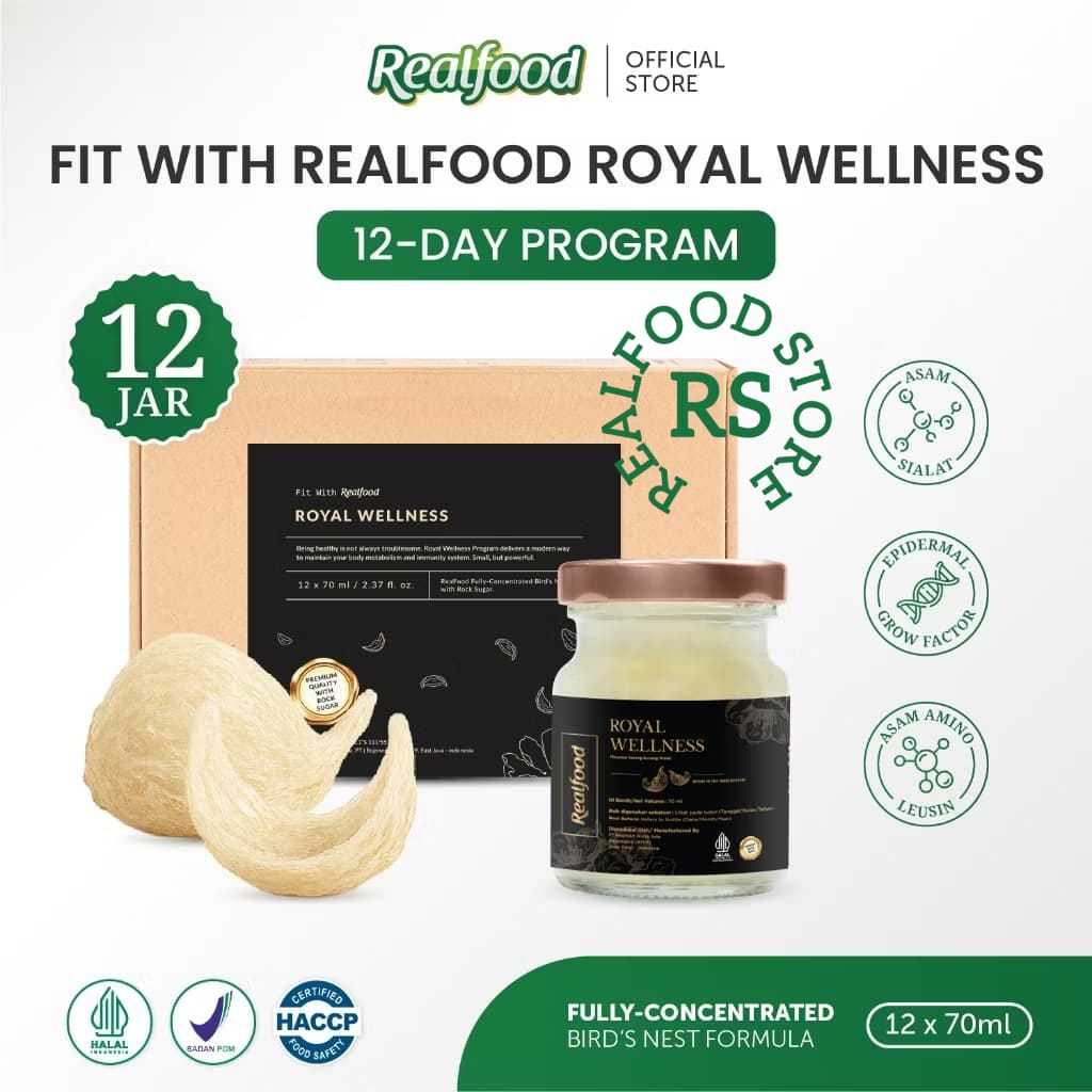 

Realfood Royal Wellness 12 Jar Fully Concentrated | Minuman Sarang Burung Walet Siap Konsumsi
