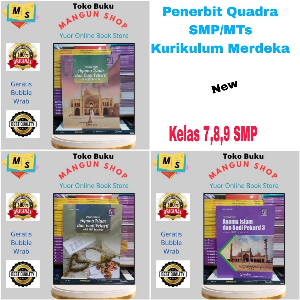 Buku Pendidikan Agama Islam Kelas 7,8,9 SMP Kurikulum Merdeka Quadra