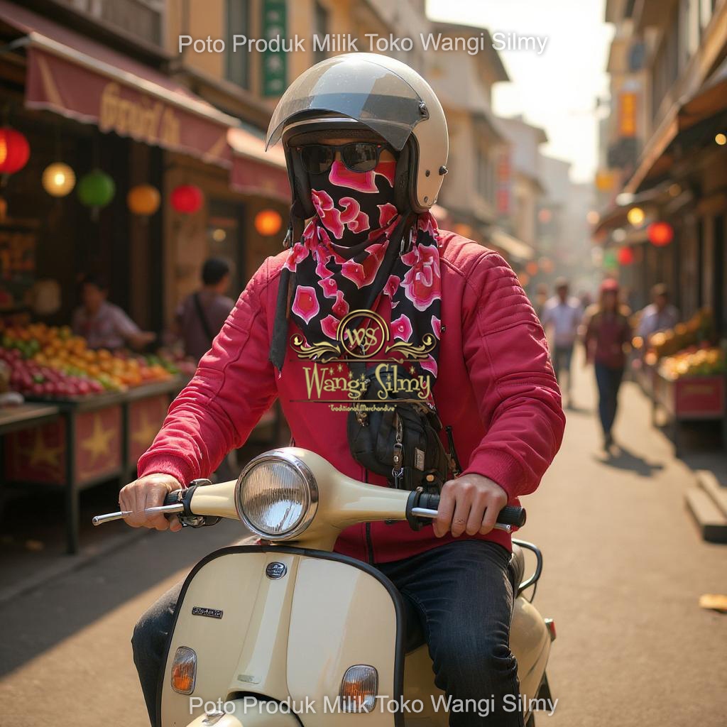 COD iket batik segitiga Motif Batik Mega Mendung Merah Hitam / iket blangkon segitiga / iket kepala 