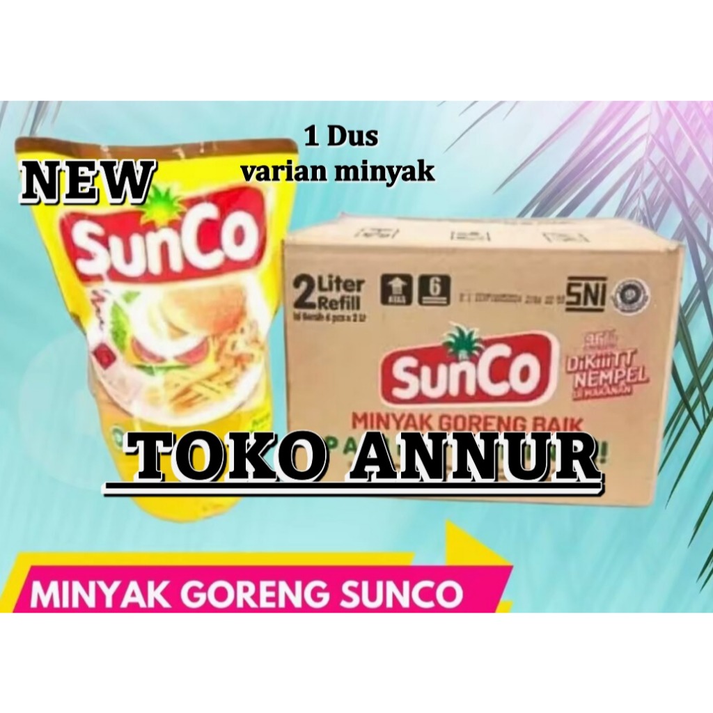 

minyak goreng sunco 2lt 1dus, 1dus varian minyak goreng