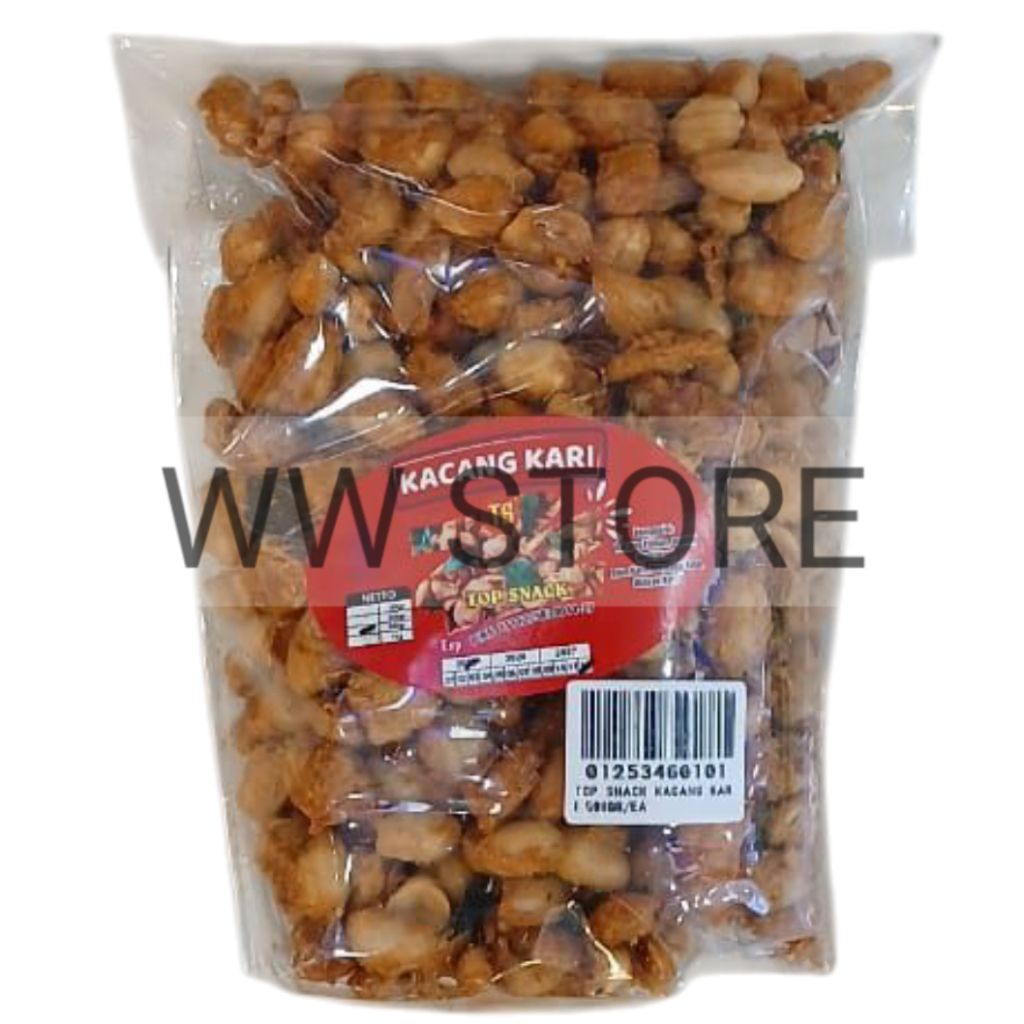 

Cemilan snek makanan ringan halal MUI KACANG KARI TS TOP SNACK 500g