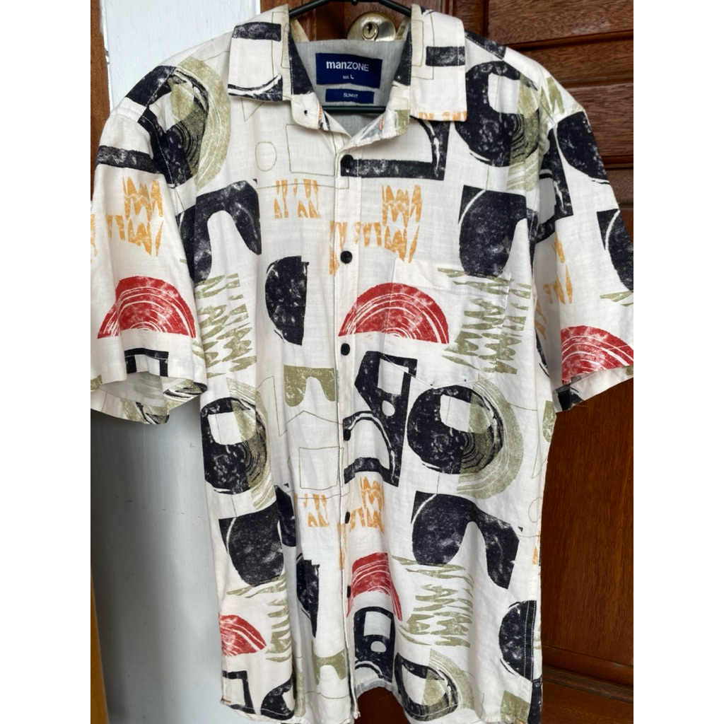 kemeja motif manzone preloved