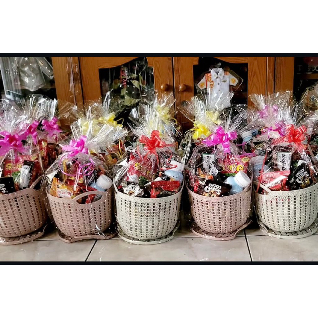 

snack ulang tahun anak + kranjang plastik sudah free design