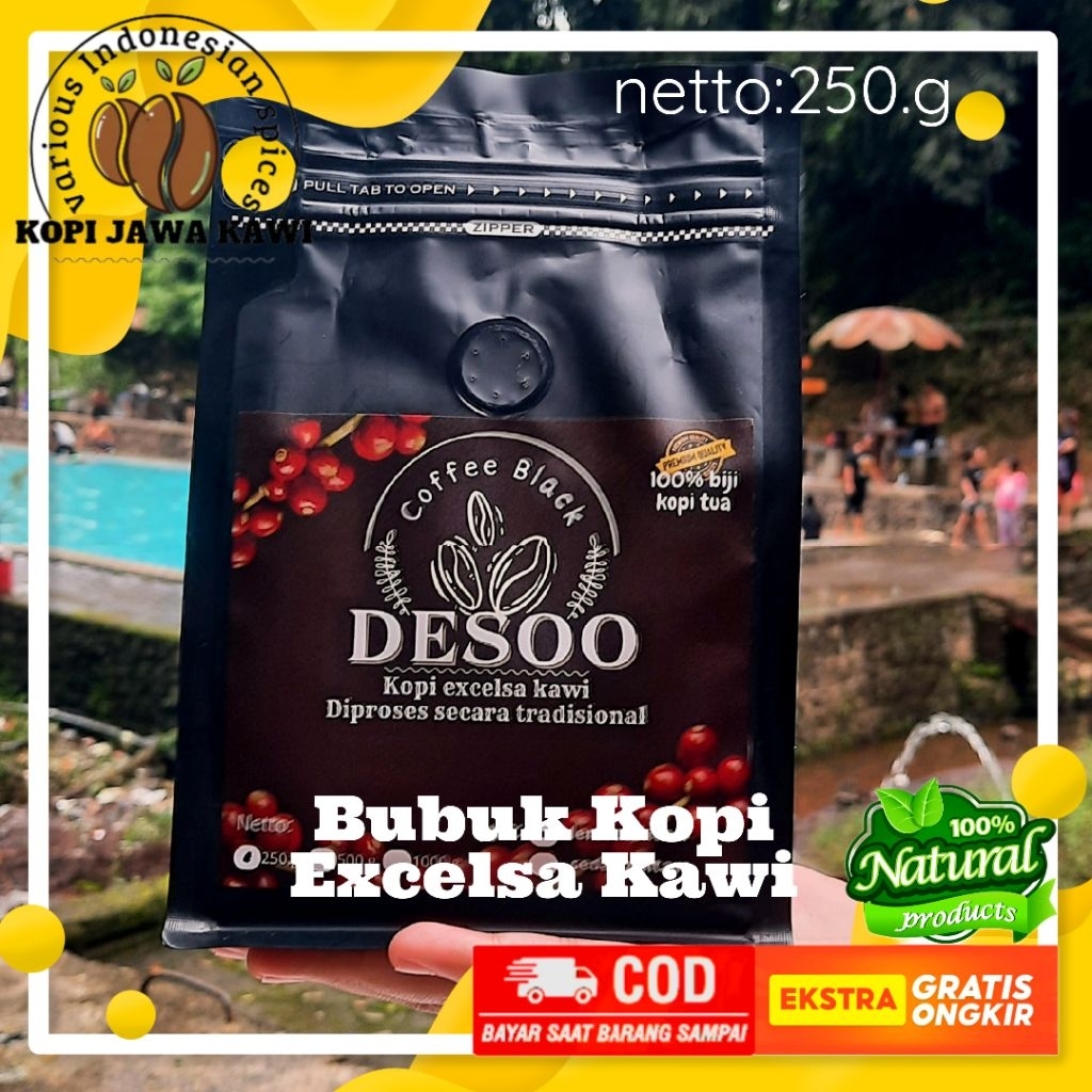 

Kopi Bubuk 250g murni Excelsa Premium 100% Biji Coffee Tua Fresh Roasted Natural Gunung Kawi
