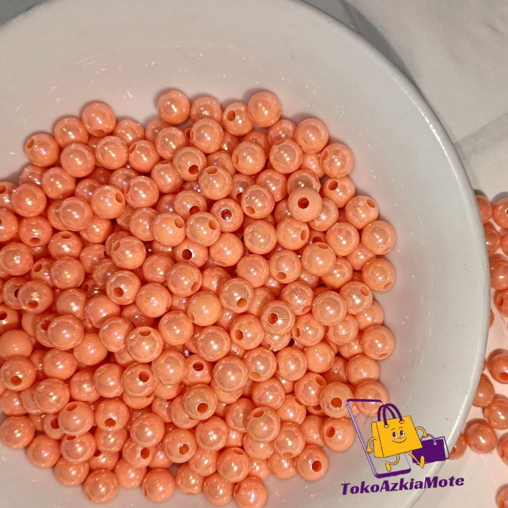 Manik Mote Akrilik Bulat AB | Mote Bulat Akrilik Kilap Bahan Kerajinan anak DIY (15gr)