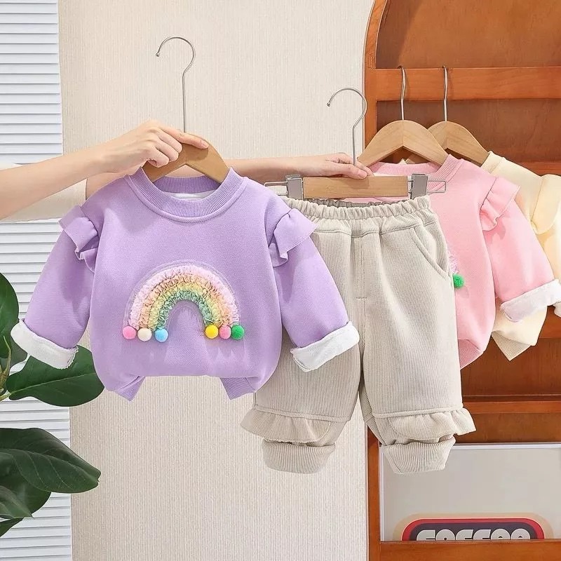 Setelan Import Anak Perempuan Usia 1-4 Tahun - SetCel Anak Cewek Model Korean Style - Oneset Baju Sw
