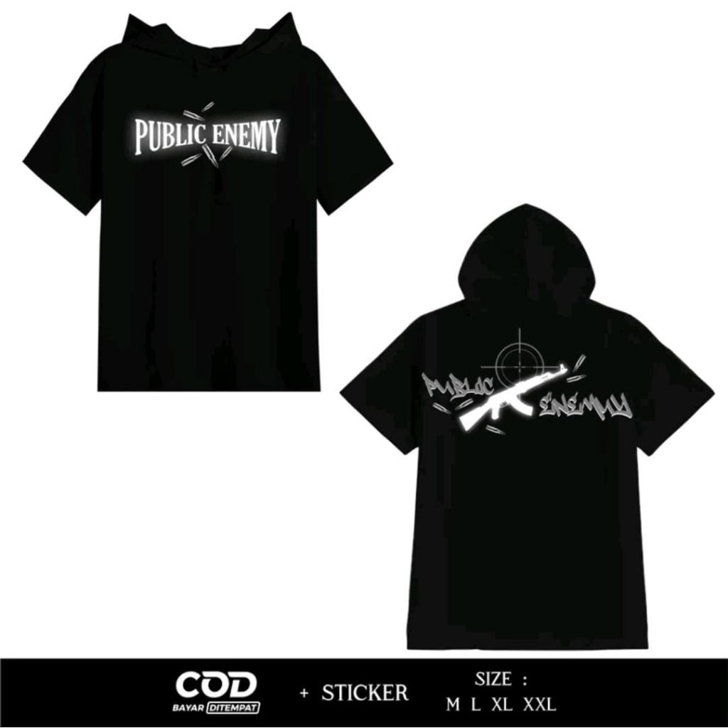 Ts Hoodie Reflektif Public Enemy Desain Nyala Terbaru By Brezzy