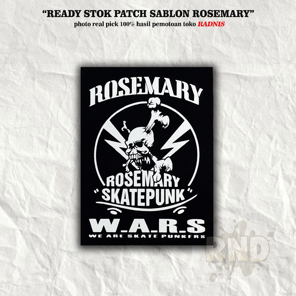 Backpatch Sablon Rosemary Emblem Sablon Musik Patch Besar Patch Motif Band Metal Aksesoris Jahit Bes