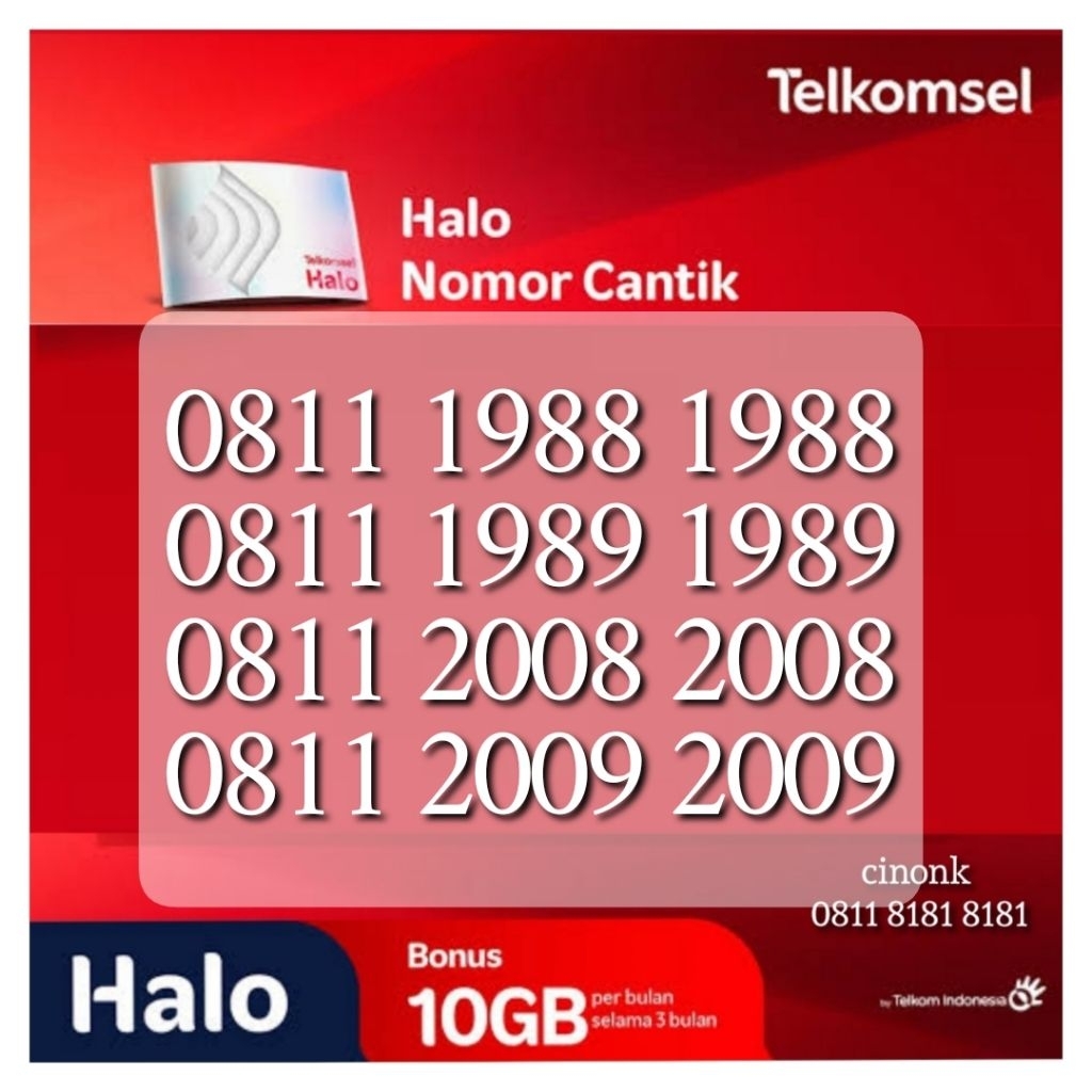 NOMOR CANTIK KARTU HALO TAHUN 1988 1989 2008 2009