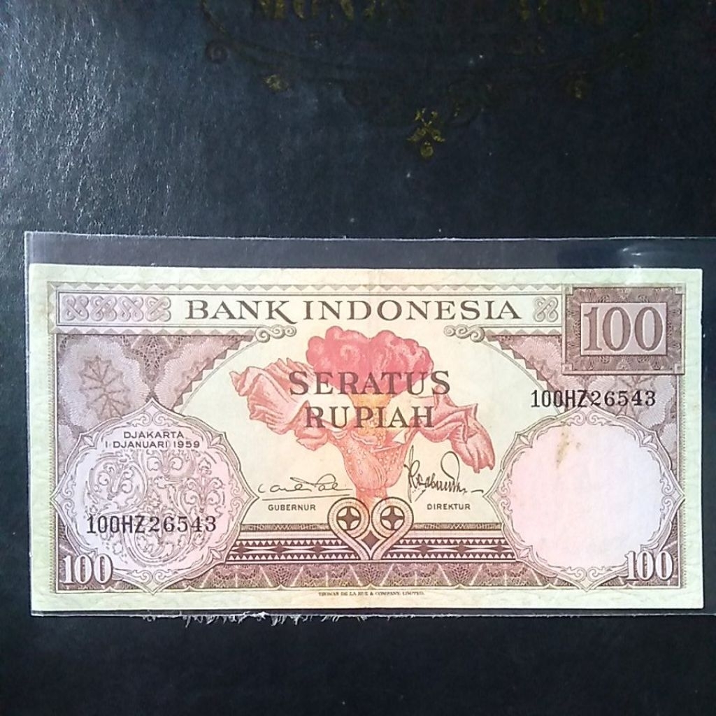 UANGKUNO 100 RUPIAH BUNGA THN 1959