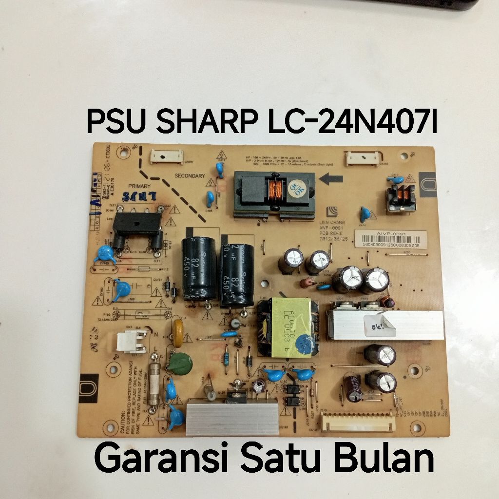 PSU POWER SUPPLY REGULATOR TV SHARP LC-24N407I - PSU POWER SUPPLY REGULATOR TV SHARP LC-24N407I