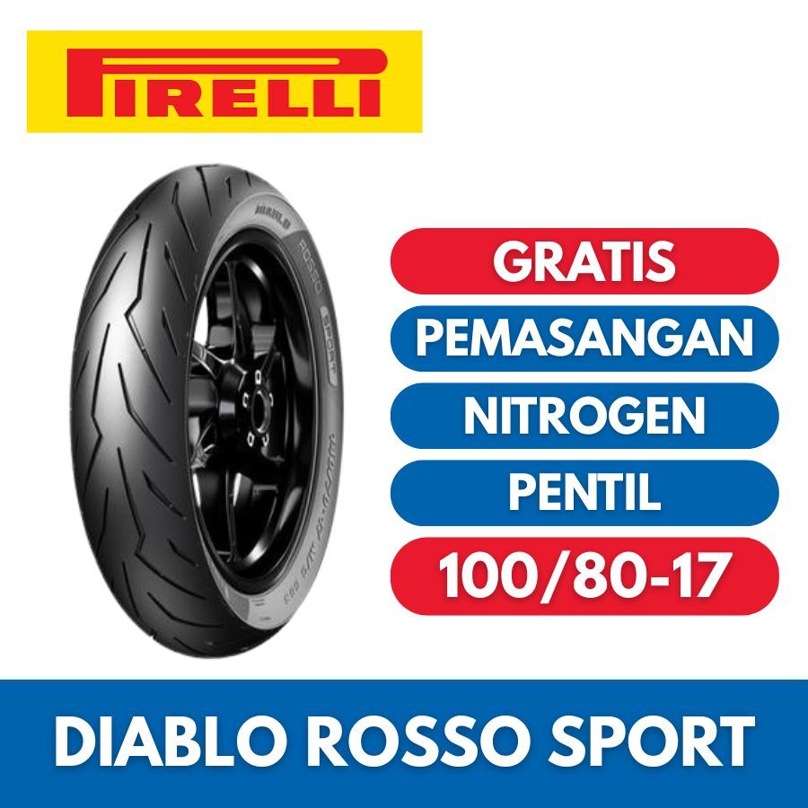 Pirelli Diablo Rosso Sport 100/80-17 Tubeless Ban Motor Pirelli Ring 17