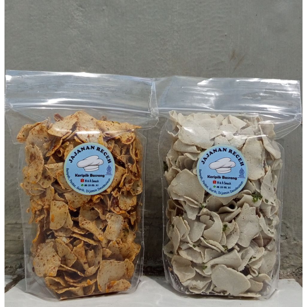

Keripik basreng Halal renyah pedas gurih daun jeruk 250gr