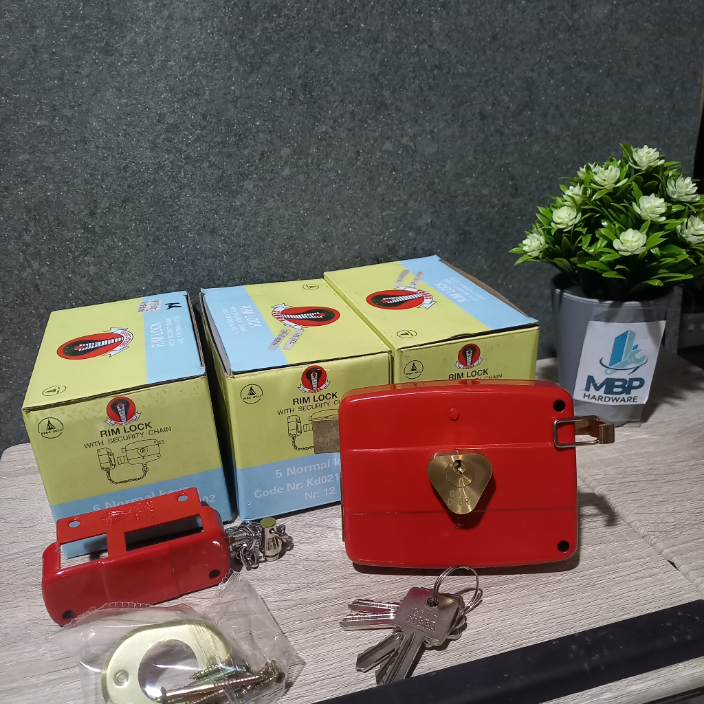KUNCI PINTU GOLD KOBRA MERAH / KUNCI PINTU GERBANG BESI / KUNCI PINTU RUKO COBRA FULL SET