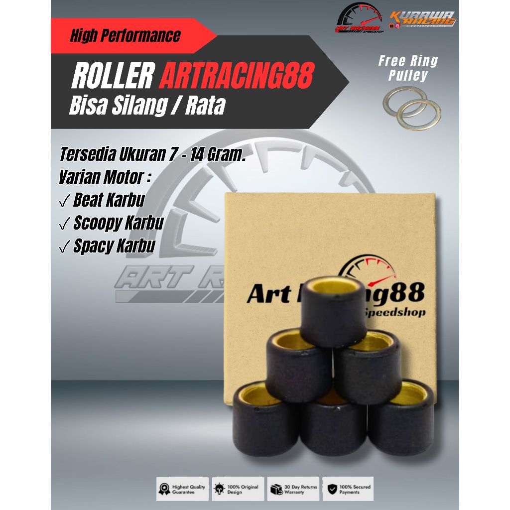 Roller Beat Karbu 1set (6pcs) KURAWA RACING Beat Karbu/Scoopy Karbu/Spacy Karbu | CVT |