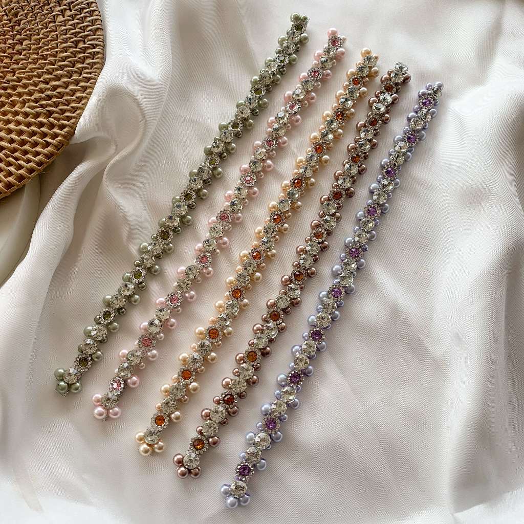 Cyailaa Payet Rangkai Mutiara A17 Premium/Renda Mutiara/Pinggang/Leher/Pasmina/Pergelangan/Custom