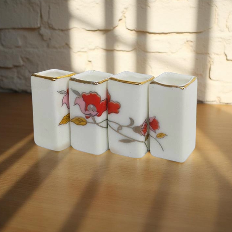 Guci kotak tinggi Pajangan Meja Handmade Unik Mini Koleksi Diorama Detail