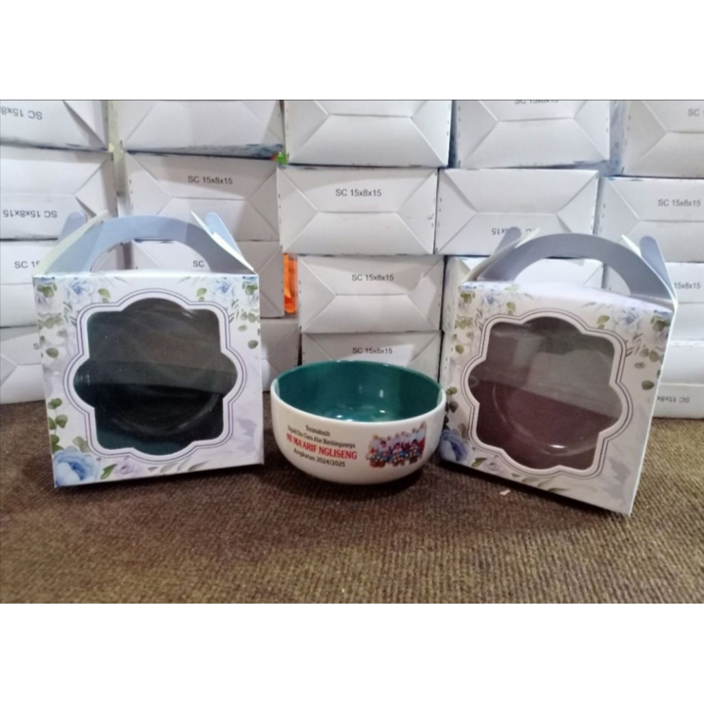 Souvenir 1000 Hari Mangkok Two tone Decal Kemasan Box