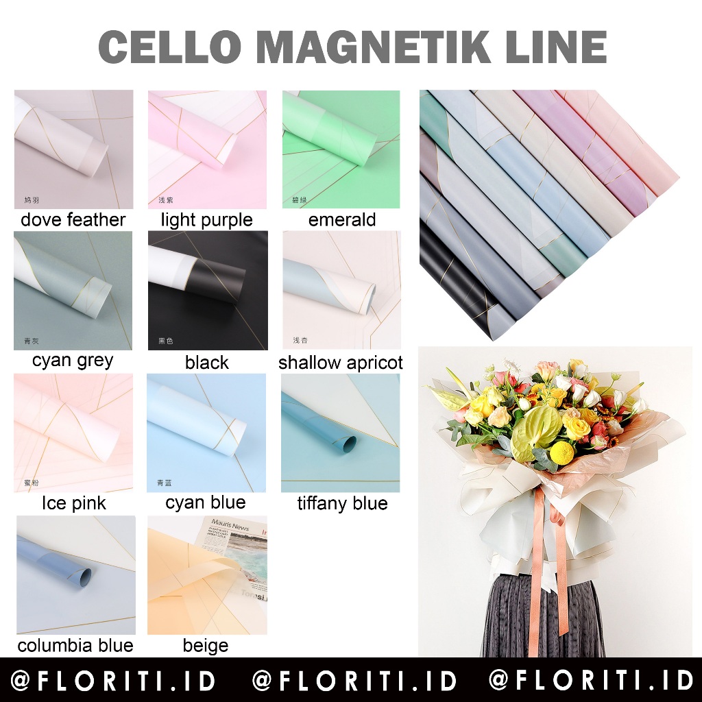 

(20 Lembar) Kertas Buket Cellophane Magnetic Line
