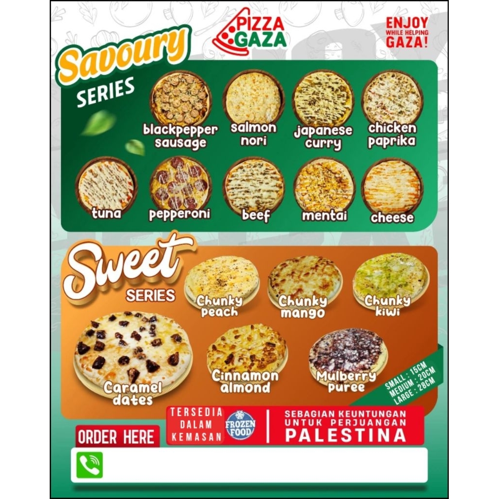 

[PIZZA GAZA FROZEN & MATANG] UKURAN SMALL (15 CM)