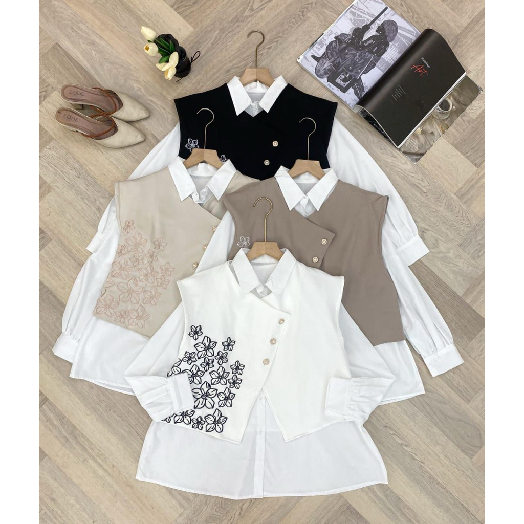 Blouse Vest 2 in 1 Bordir