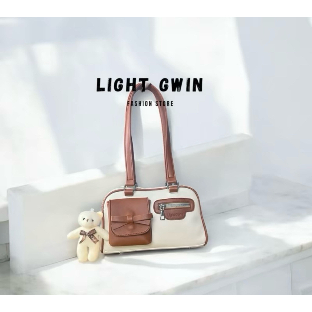 LIGHT GWIN BIANCA BAGS Tas wanita kulit premium-Tas bahu wanita slinbag shoulderbag  selempang