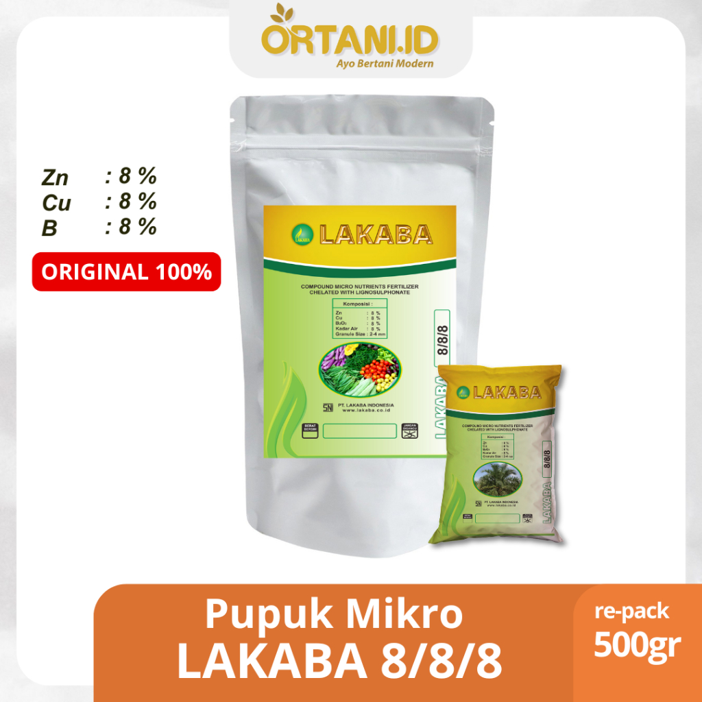 Pupuk Mikro LAKABA 8/8/8 (Zn-Cu-B2O3) 500 gram | | Pupuk Mikro Mix | Pupuk Boron | Pupuk Buah Bunga